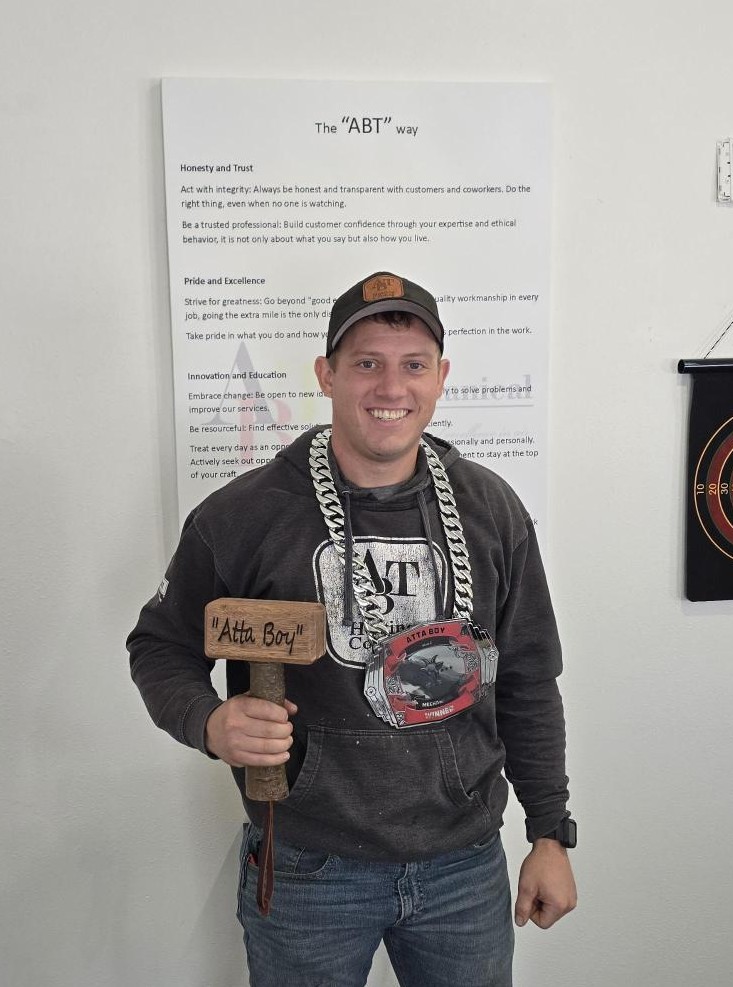 James Jensen October Monthly Atta Boy Winner.